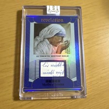 Mother Teresa Handwritten Relic Card Charity Sign Historical Artifact