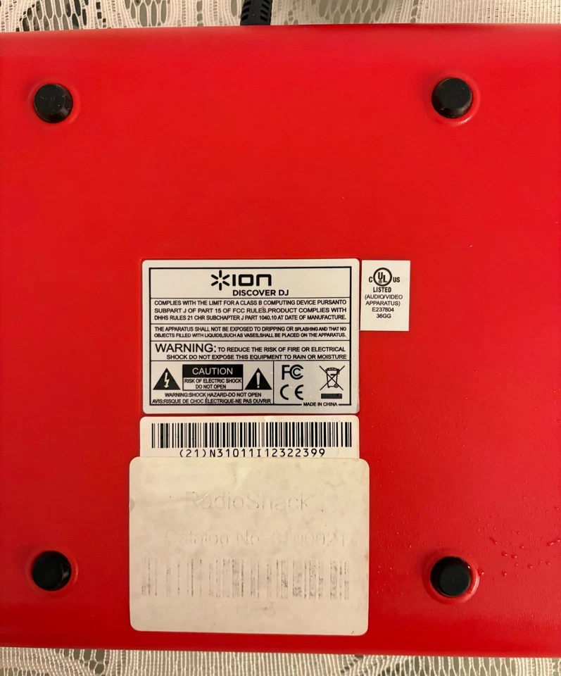 Ion Black Red Discover DJ Controller Scratch USB Audio Deck Mixer Tested Works! - Image 3 of 4