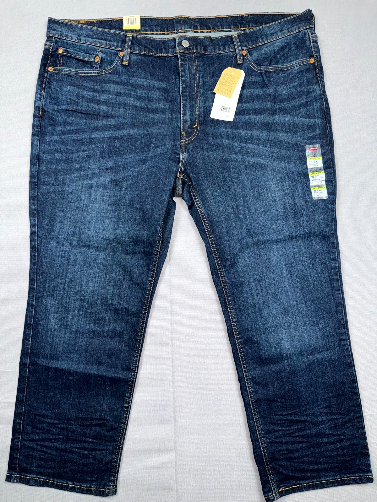 Mens 46x29 Big & Tall Blue Denim Athletic Tapered Fit Nwt