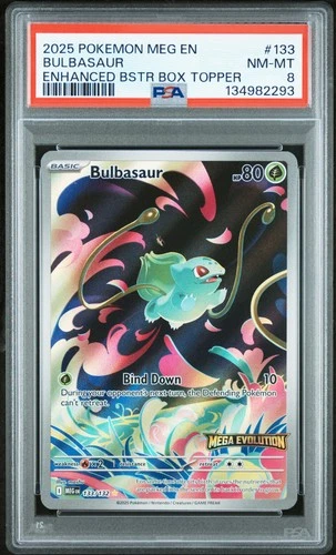 PSA 8 Bulbasaur Enhanced Bstr Box Topper #133 Pokemon Mega Evolution 134982293