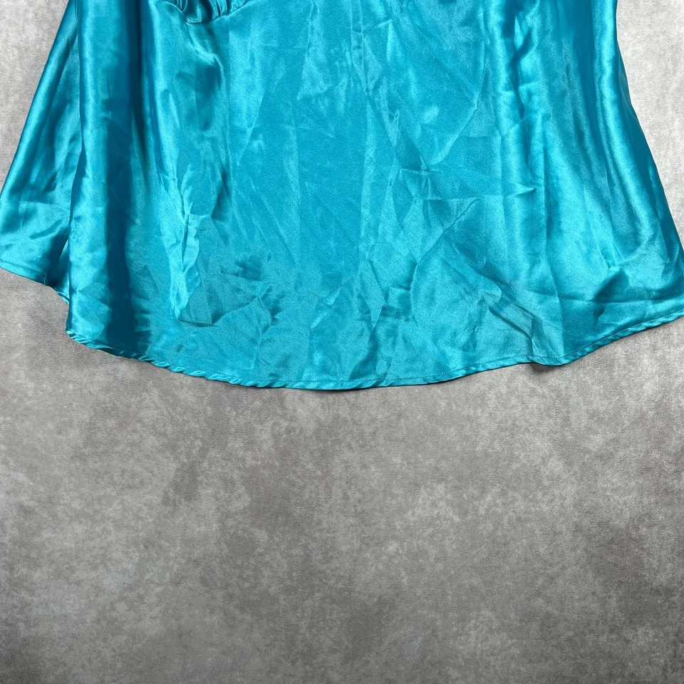 Vintage Faded Glory Cami Tank Top Womens 18W/20W Blue Satin Lace Babydoll Y2K - Image 3 of 4