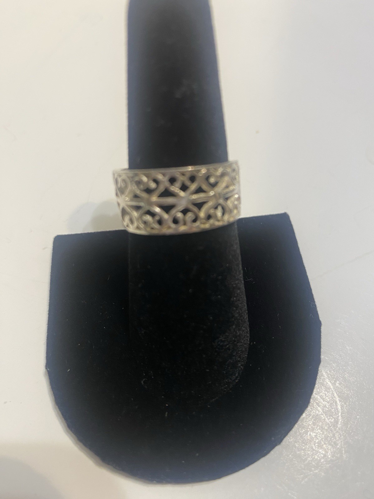 Sterling Silver 925 Open Scrollwork With Solid Ba… - image 1