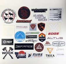 28 Premium Firearm-Component Sticker Decal Lot - Defiance MDT McMillian Terminus