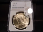1925 MS67 Peace Dollar NGC Certified Gem - White/Light Gold Hue