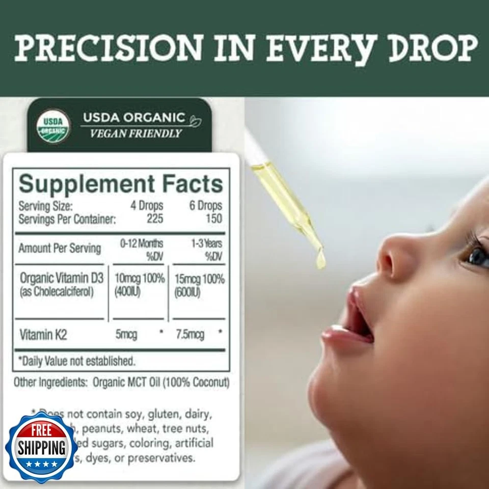 LiveWise Naturals Baby Vitamina D3-K2 Suplemento Líquido, Gotas Vitamínicas para Inf Foto 2 de 4