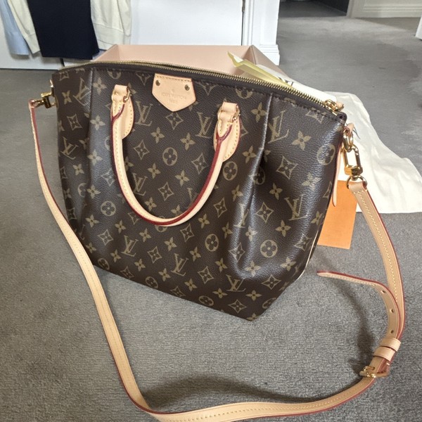 Louis Vuitton Monogram Canvas Brown Zip Top Satchel, Detachable Strap