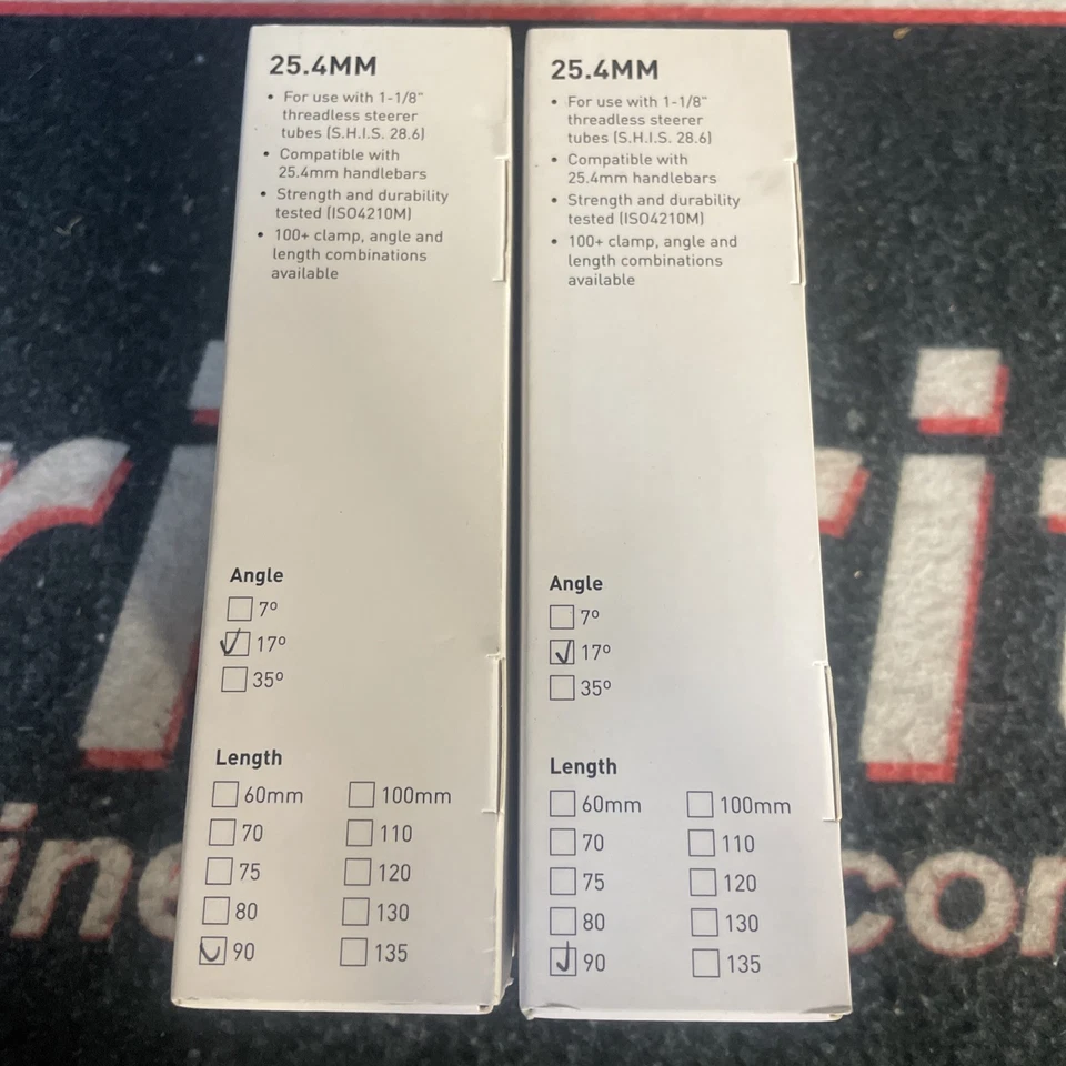Dimension Threadless Stem Black 25.4mm 90mm Length 17 angle ( QTY2 ) - Image 2 of 4
