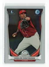 CARLOS CONTRERAS #BCP65 1ST 2014 BOWMAN CHROME REDS READ