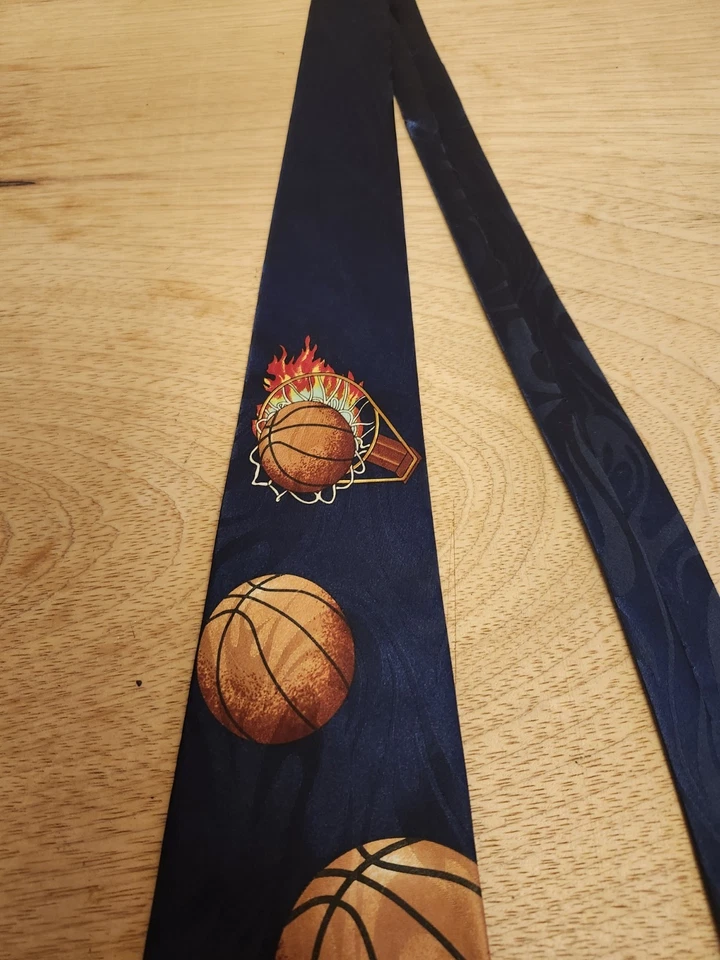 HOMBRE Fratello Cuello CORBATA AZUL BALONCESTO Deportes Divertido Profesor Foto 2 de 4