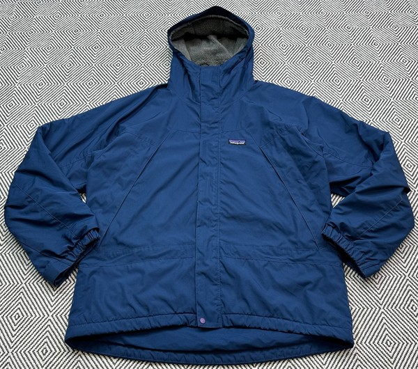 Patagonia Infurno Jacket Men's Vintage Blue Lined Hooded Hiking Trekking Size M