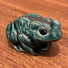 Vintage Poole Pottery Frog Figurine Toad Green Blue Dolphin Glaze 1970s