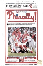Philadelphia Phillies 2008 World Series Championship Front Page Poster Board