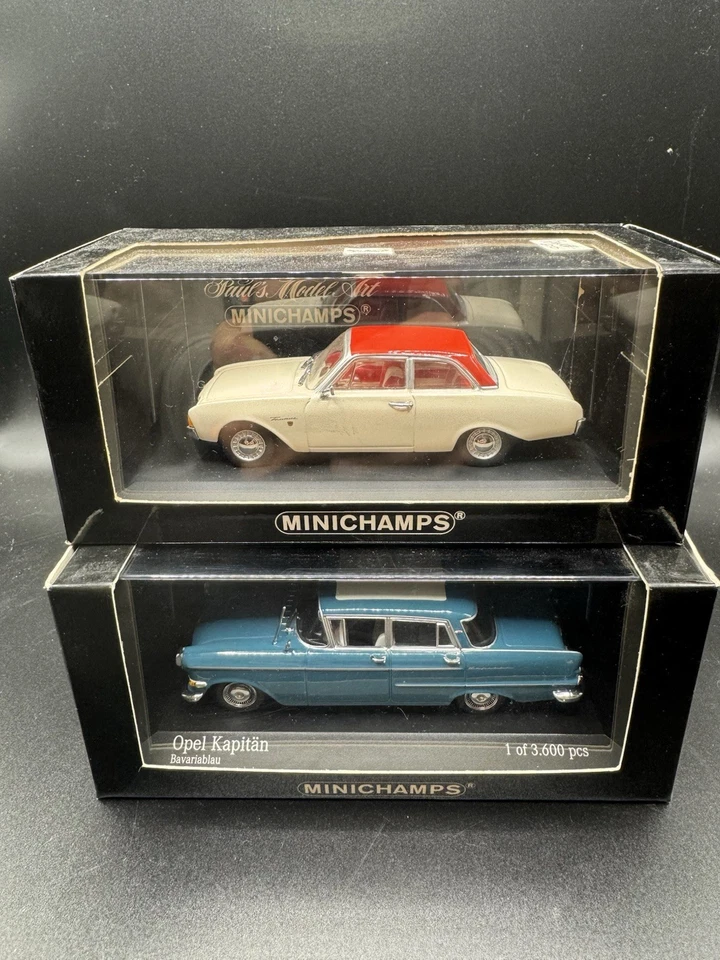 Opel Kapitan e ford Taunus 60'  Minichamps scala 1/43, prima serie rare in box  - Immagine 2 di 4