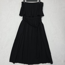 Gap Womens Strapless Maxi Dress Black 100% Rayon Elastic Waist Boho Capsule Sz M