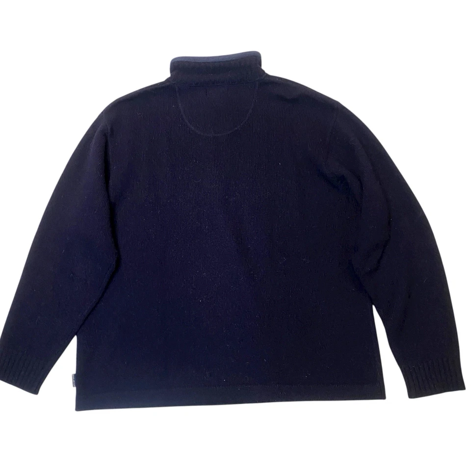 Woolrich Quarter Zip Wool Pullover Sweater Mens XL Navy Heritage Preppy Normcore - Image 3 of 4