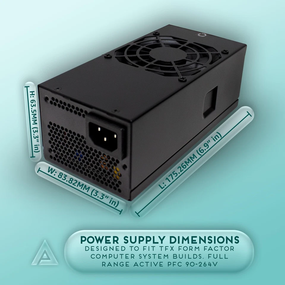 Apevia Tfx Pfc500w 500W Atx Power Supply Active Pfc With Multiple Protections - Image 3 of 4