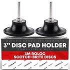 3" Conditioning Disc Pad Holder, 2-pc - 1/4" Shank for 3M ROLOC Brand Discs -...