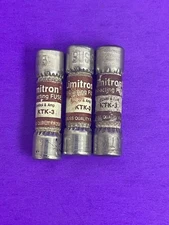 Bussmann KTK-3 Fast Acting Fuses 3 Amps, 600 Volts AC [Lot of 3]
