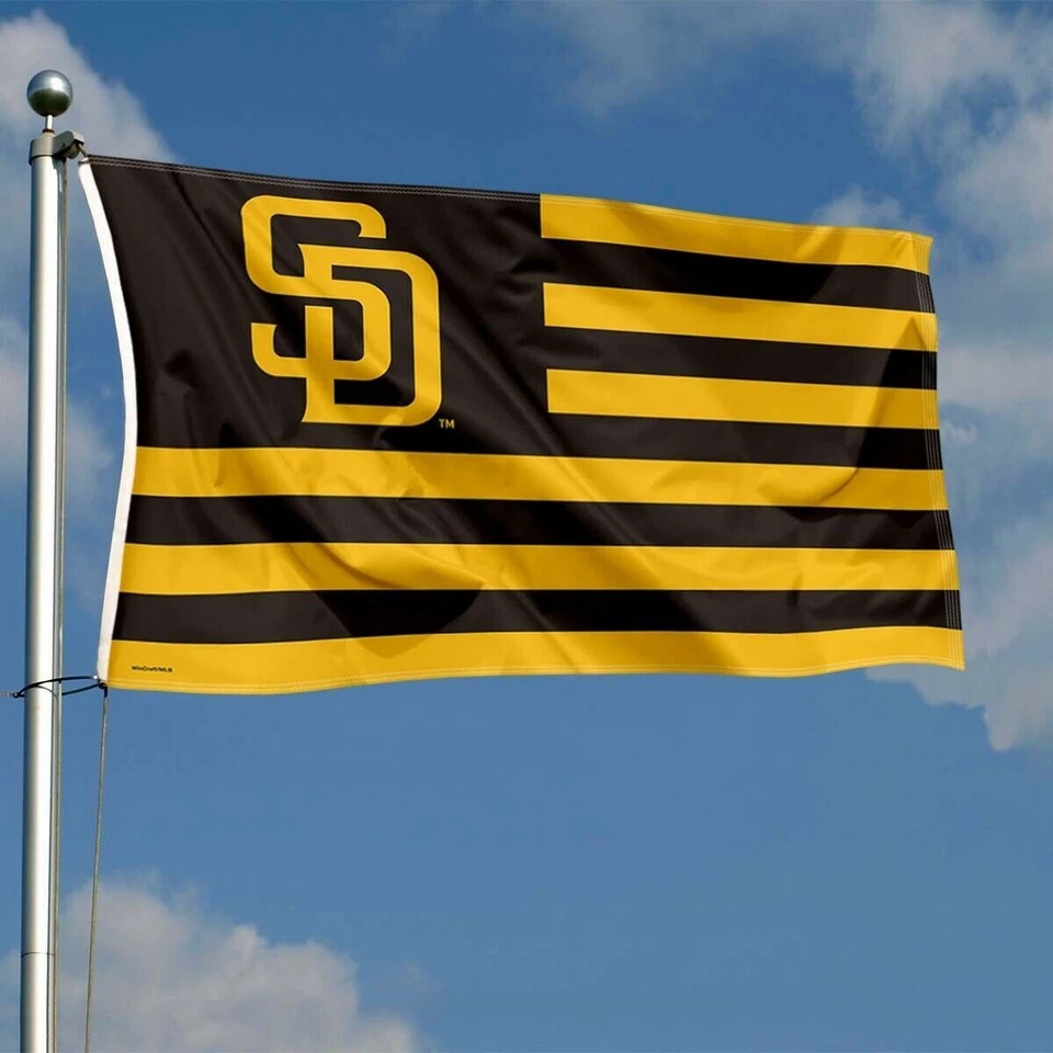 San Diego Padres Flag Large 3x5 Banner Logo Baseball MLB Stripes FREE SHIPPING - Image 2 of 4