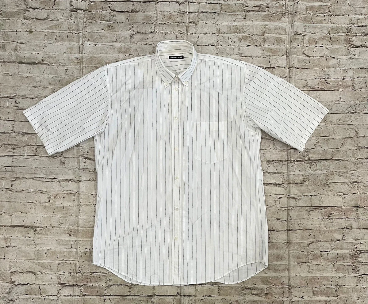 Balenciaga striped button down shirt Men’s size 38 B@lenci@9a Logo