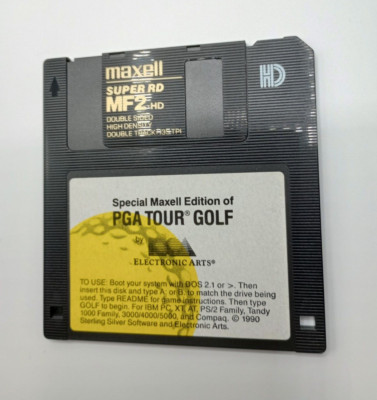 Vintage Special Maxell Edition of PGA Tour Golf - Electronic Arts (PC/DOS/Tandy)