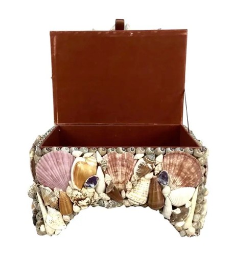 Joyero con incrustaciones Coastal Seashell, vintage - Imagen 7 de 8