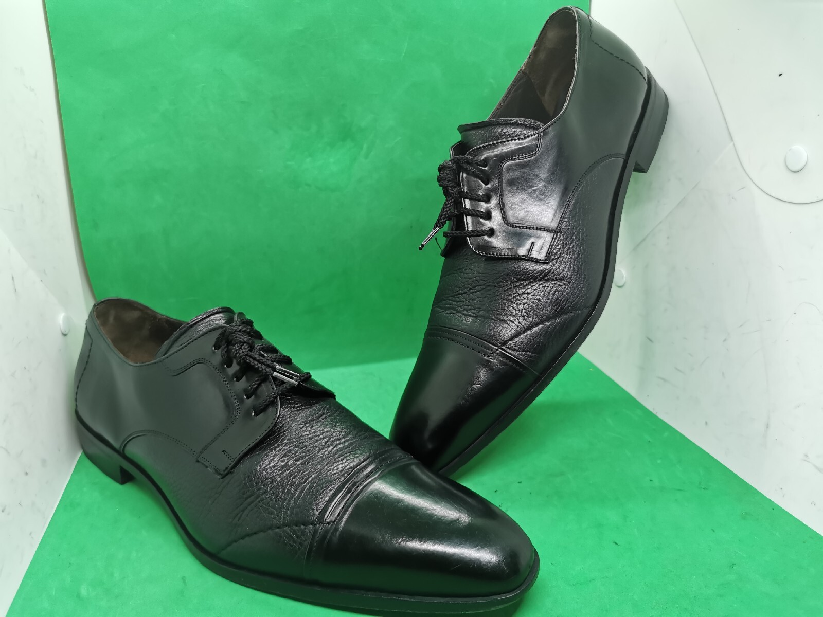 Mens Mezlan Black Leather Cap Toe Joyce Dress Shoes Size 12 M eBay