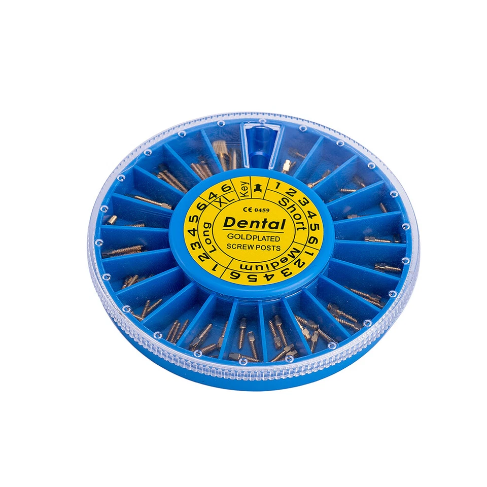 120Pcs Dental Titanium Endo Conical Screw Post Root Canal Pins Gold Kits W Keys - Image 2 of 4