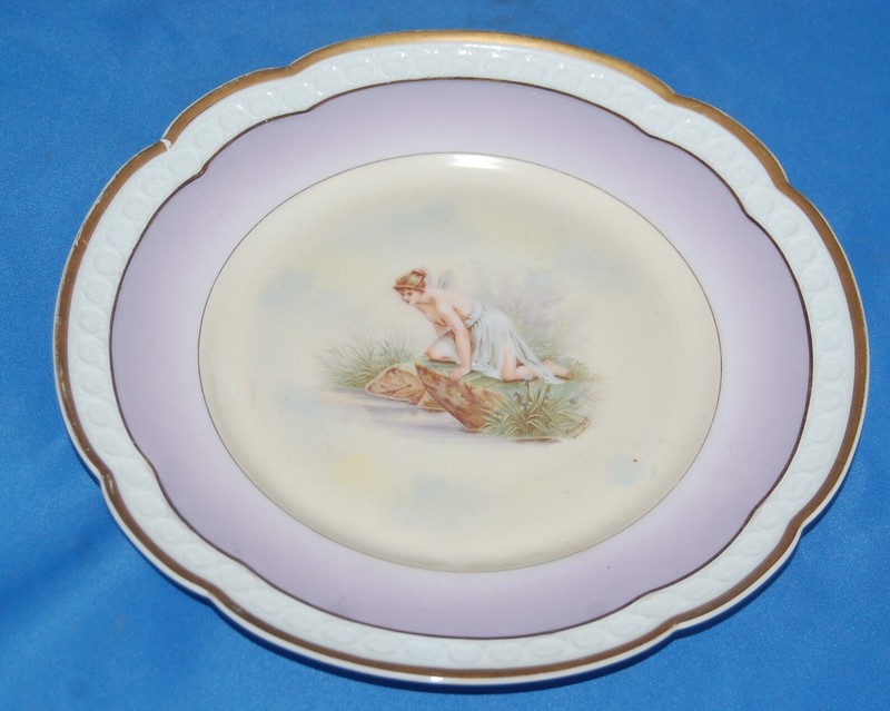 From Rosenthal: a cabinet plate with Psyche at Nature's Mirror, pre-1906