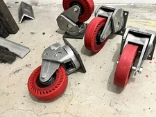 4 X R.T. Laird Heavy-Duty Shock Absorbing Caster, Swivel, RWM OMEGA WHEELS