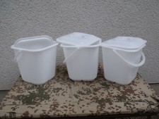 3 Stück Hünersdorff Industrie Eimer 12 L. eckig mit Deckel Lebensmittel geeignet