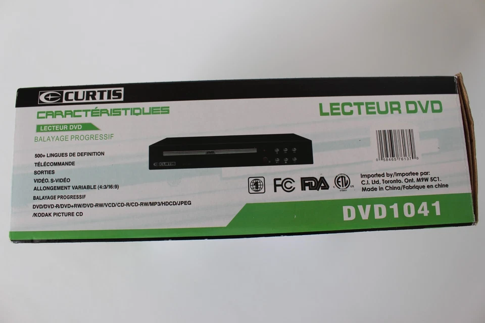 Reproductor de DVD 1041 Curtis escaneo progresivo con control remoto nuevo en caja negro Foto 2 de 4