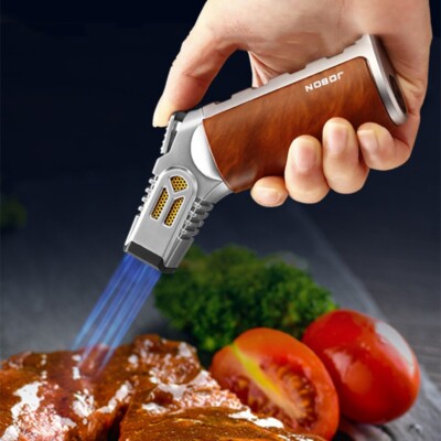 JOBON Desktop 360° Use Lighter Metal Strong 4 Flame Torch Turbo Outdoor BBQ