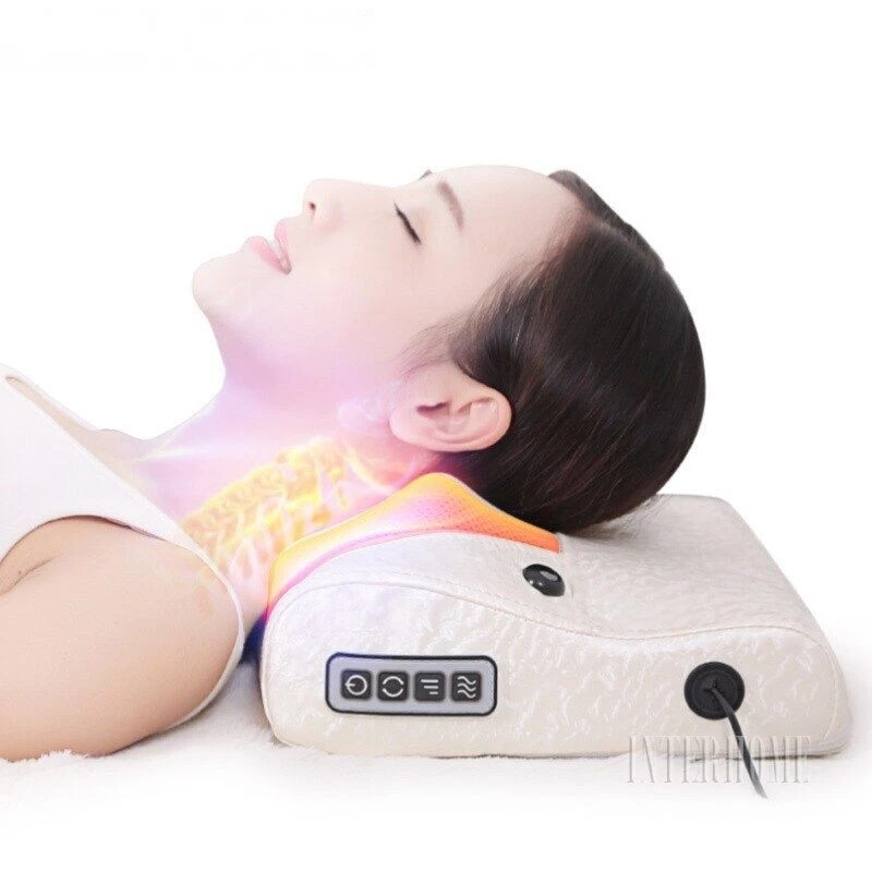 Massaging Neck Vibrating Pillow Relaxation for Home and Office Electric Portable Cushion