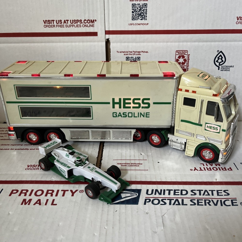 Vintage 2003 Hess Toy Truck and Race Cars - No Box READ