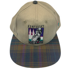 Vintage Kentucky Derby 121st -1995 - Hat Cap Brown with Plaid Bill Excellent