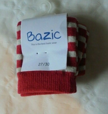 BAZIC 1 PAIRE DE CHAUSSETTES EN COTON MÉLANGÉ FR 27-30 MOTIF RAYÉ BICOLORE