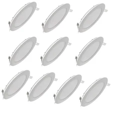 10PCS 18W 7 Inch Recessed Led Ceiling Downlight Panel Light Lamp Natural White 