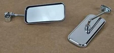 2 CHROME RECTANGLE BICYCLE MIRROR LOWRIDER CHOPPER CRUISER VINTAGE SCHWINN BIKE.