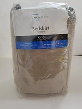 KING Size Bedskirt w/Corner Pleats ~ Black ~ 100% Polyester ~ 14” Drop