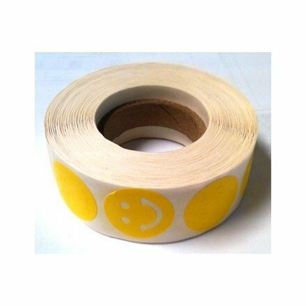 Lot of 1000 Tanning Bed Body Stickers yellow smiley face Roll - Picture 1 of 1