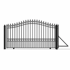 ALEKO London Style Ornamental Steel Single Sliding Yard Garden 12' Driveway Gate