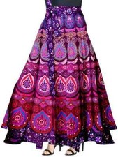 Purple Hippie Mandela Beach Wrap Skirt Bohemian Around Maxi Ethnic Vintage