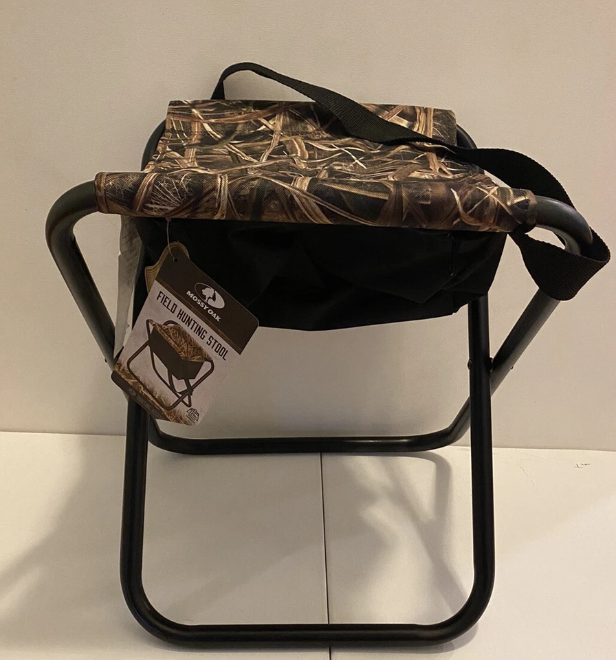 Mossy Oak Camping Field Hunting Stool W/ Bag Shadow Grass Camo 225 lb. Capacity - Image 2 of 4