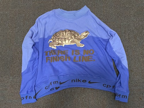 nike x cactus plant flea market fleece crewneck blue