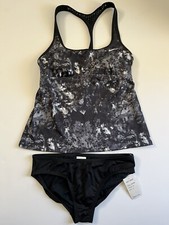 NWT Nike Earth Dye Tankini Swim Womens Set Size Small Racerback Black