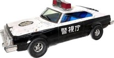 Tinplate Toy Car Japanese Police Car Ichiko with Sound Skyline White Black