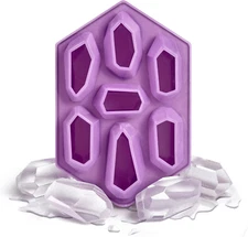 CRYSTAL ICE TRAY, Silicone Ice Tray, Purple, 7.6 X 5 X 1.4 Inches