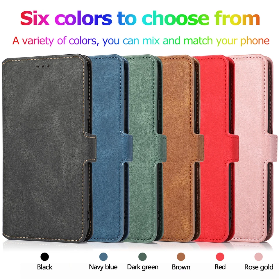 For iPhone 11 12 13 14 15 Pro Max 7 8+ Folding Leather Wallet Card Pocket Case - Image 2 of 2