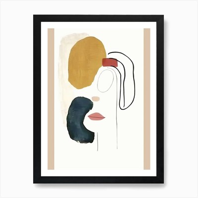 Face Line Art Abstrakt 9 Kunstdruck Gerahmt Wandbild Poster Leinwanddruck Bild